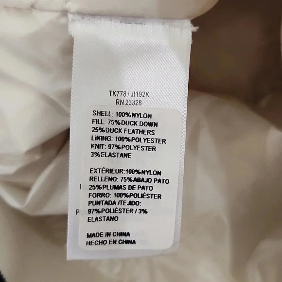 Vtg Trina Turk DUCK DOWN Puff Snap Jacket, Cream/White, Women's Small - Picture 8 of 13